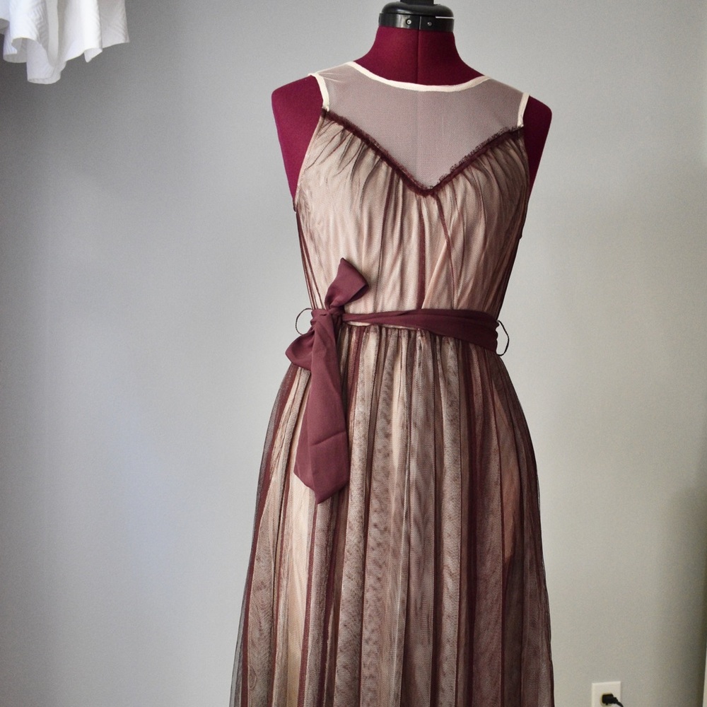 Lauren Conrad Runway Tulle Dress Plum Blush Size 4